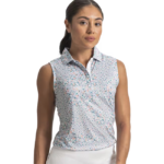 FJ Womens Sleeveless Multi Floral Polo