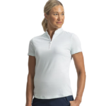 FootJoy Womens Zip-Front Strip Short Sleeve